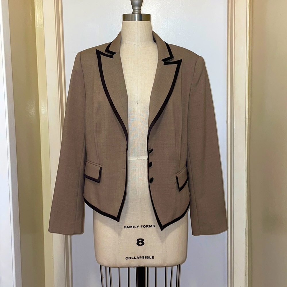 Suiting Blazer with Satin Piping Details